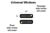 AM Auto Universal Slider Window 30" x 10" | Driver AM Auto Universal Slider Window 30" x 10" | Driver